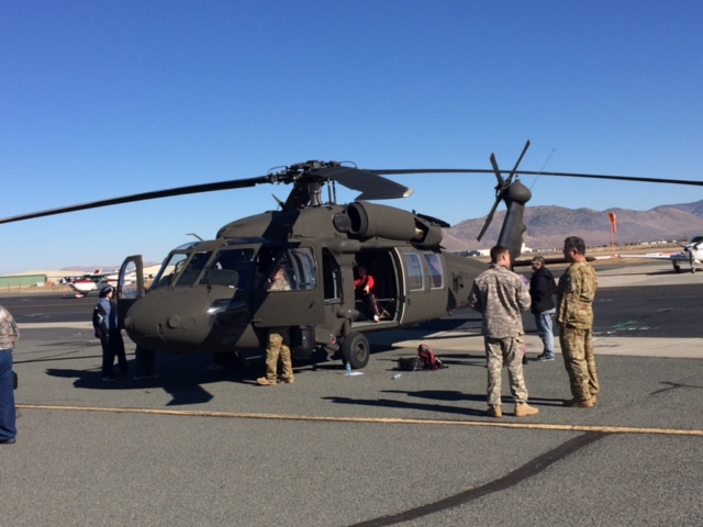 Army National Guard Blackhawk helicopter at the Youth Aviation Adventure